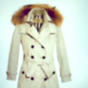 Burberry Churchdale Stone trench coat quil FOX fur